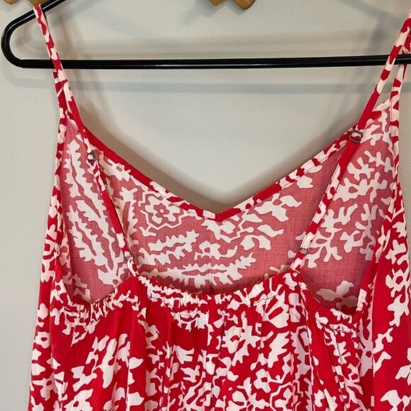 Factory Hi/low maxi dress bright red adjustable spaghetti strap - Picture 4 of 6